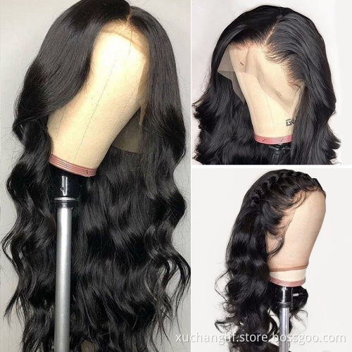 Cambodian Vendor 40 Inch Pre Plucked Loose Deep Wave Swiss Lace Front Wigs 100 % Brazilian Human Hair Wig For African Americans